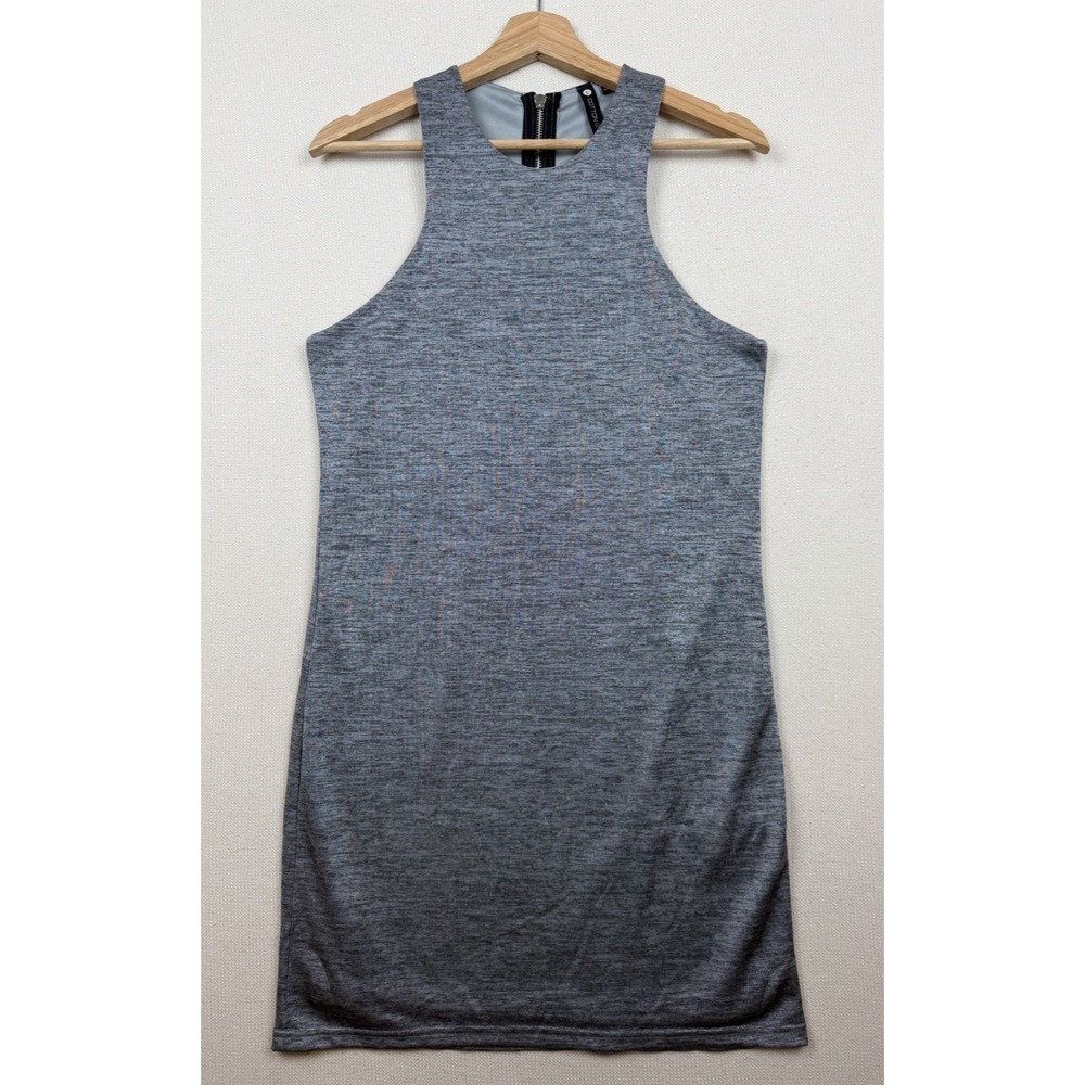 Cotton On Womens Racer Back Tank Dress Liquid Knit Size L Gray Knee Length Flowy